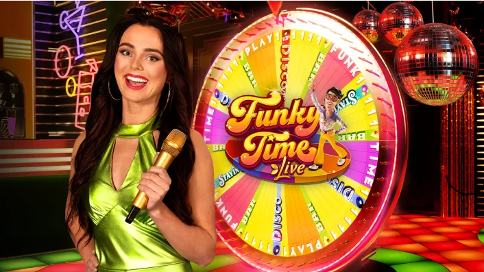 Live Game Show host with a spinning wheel